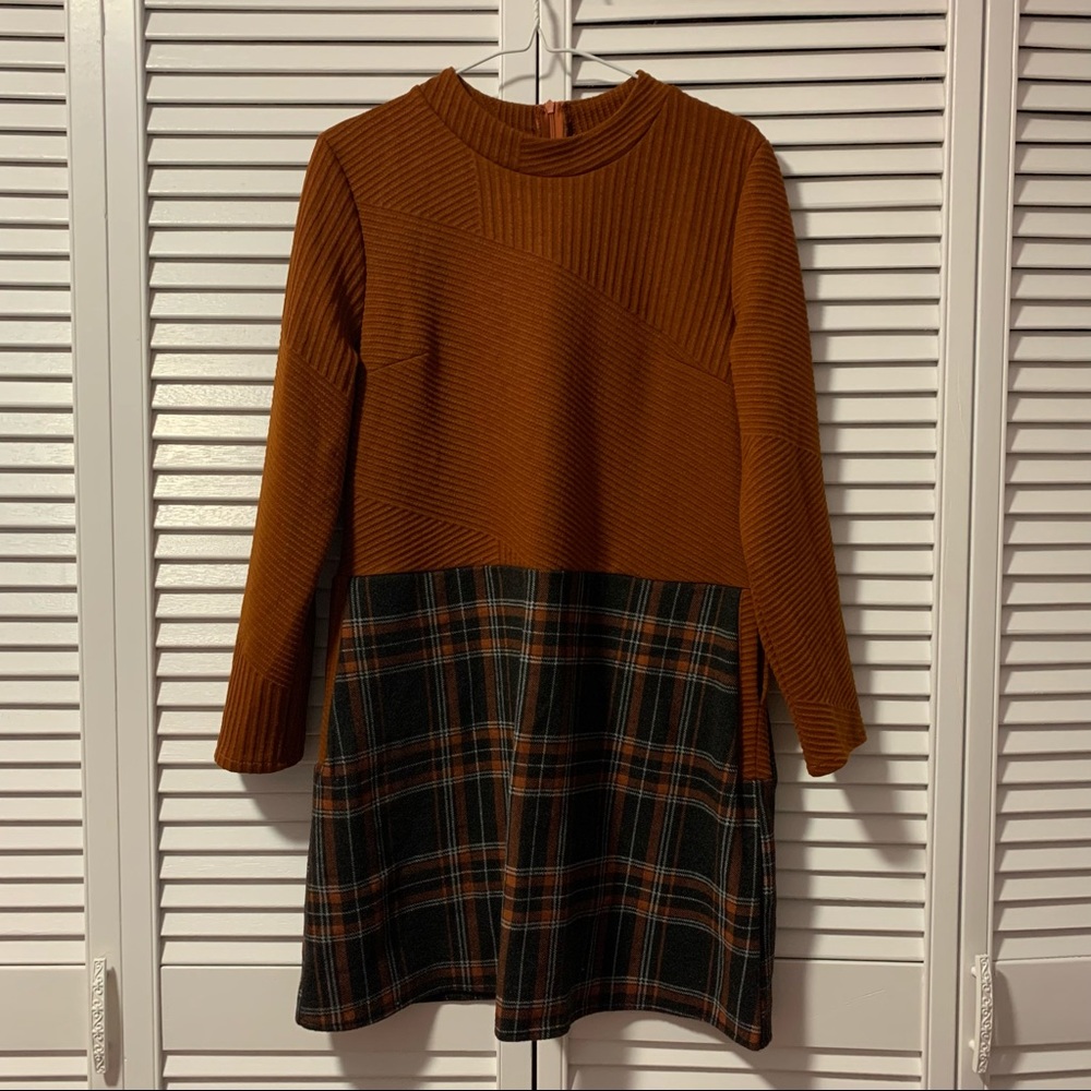 NWT Orange/Plaid Dress